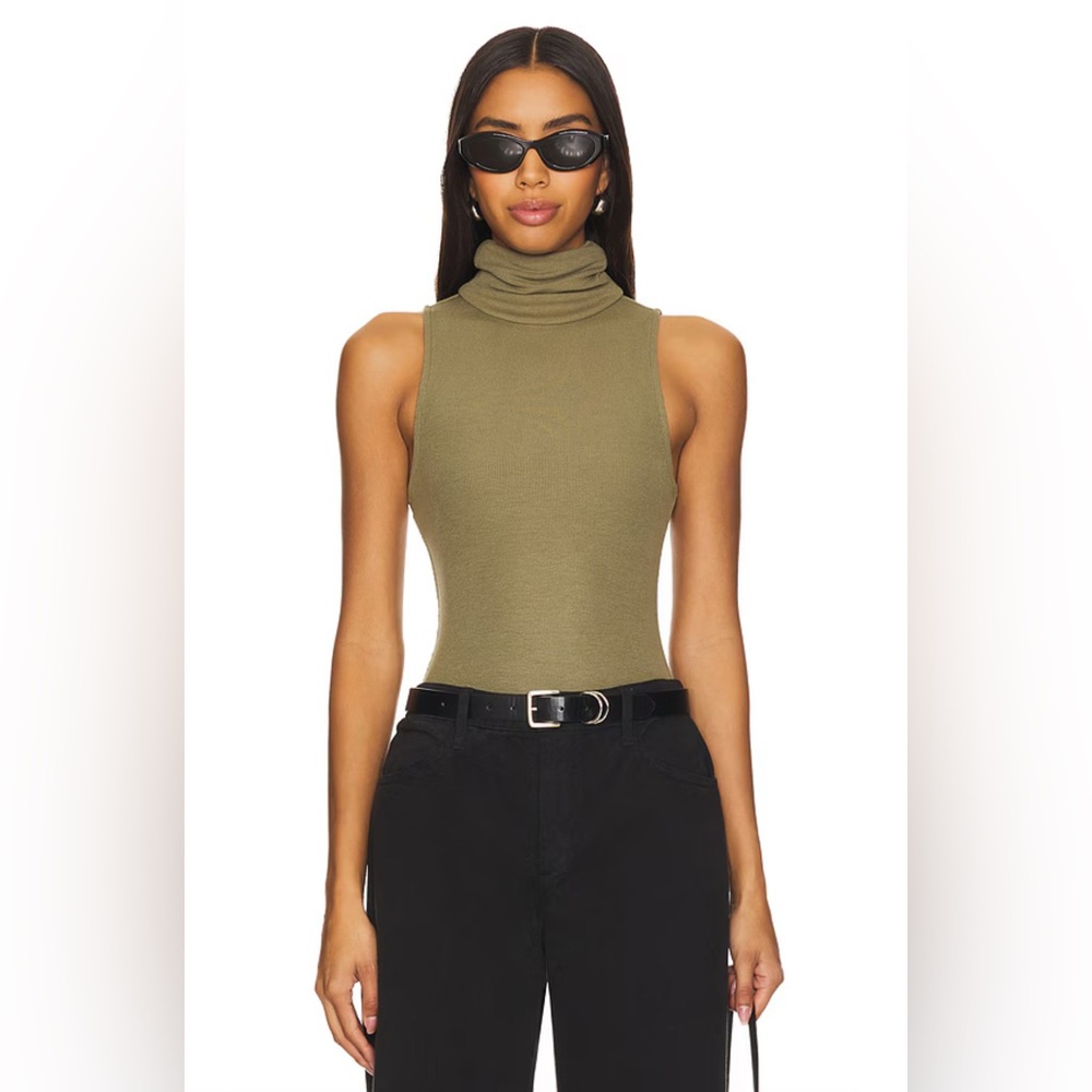 Lovers and Friends Revolve Blythe Olive Green bodysuit top XS